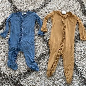 Bundle of Spearmint LOVE footed onesies